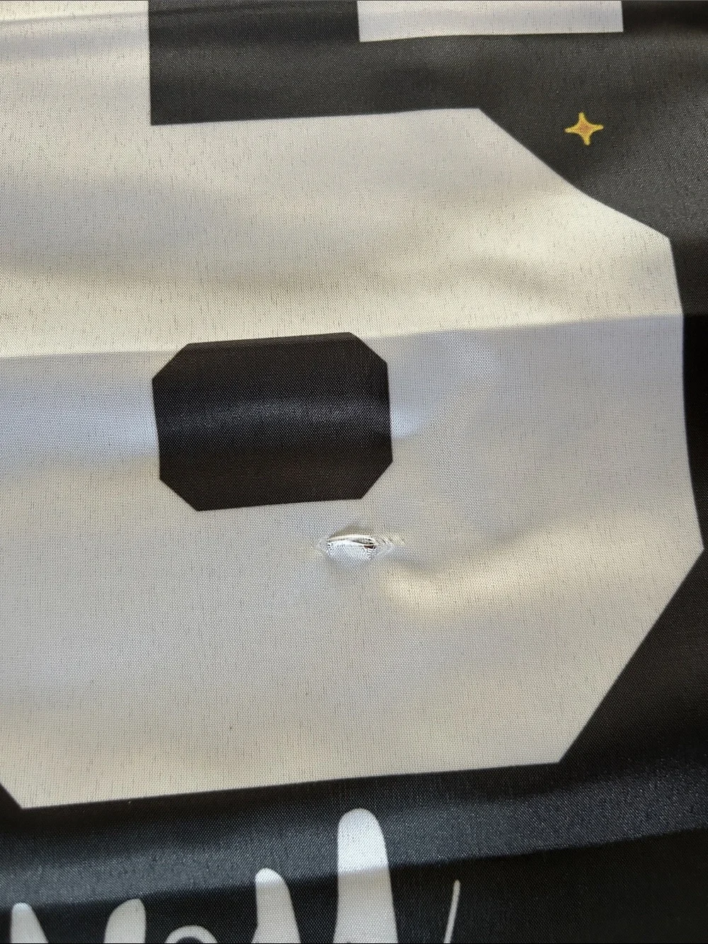 Graduation Decor.  Two black and gold banners and one tabletop “2026”.